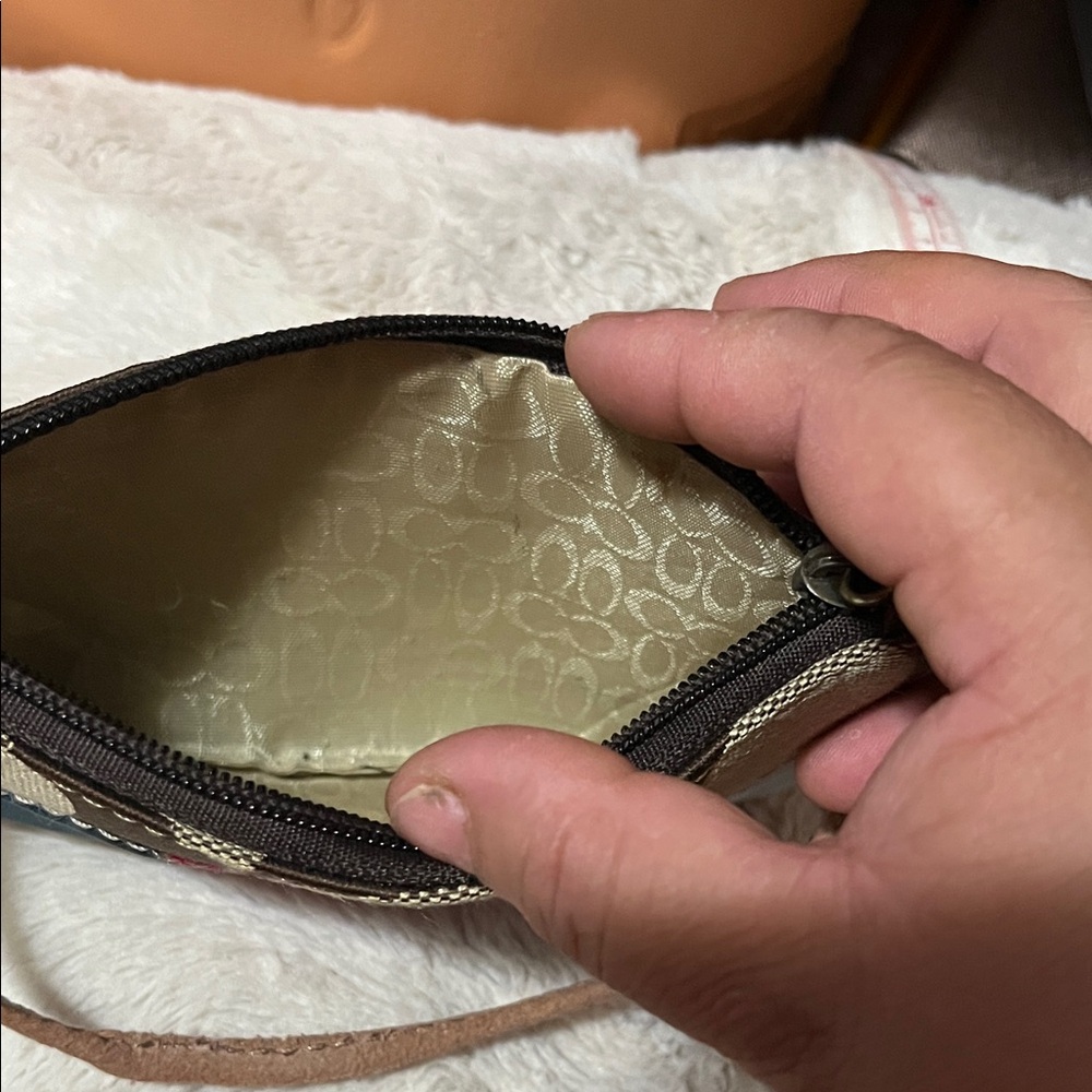 Coach Brown And Multicolor Patchwork Wristlet - image 4